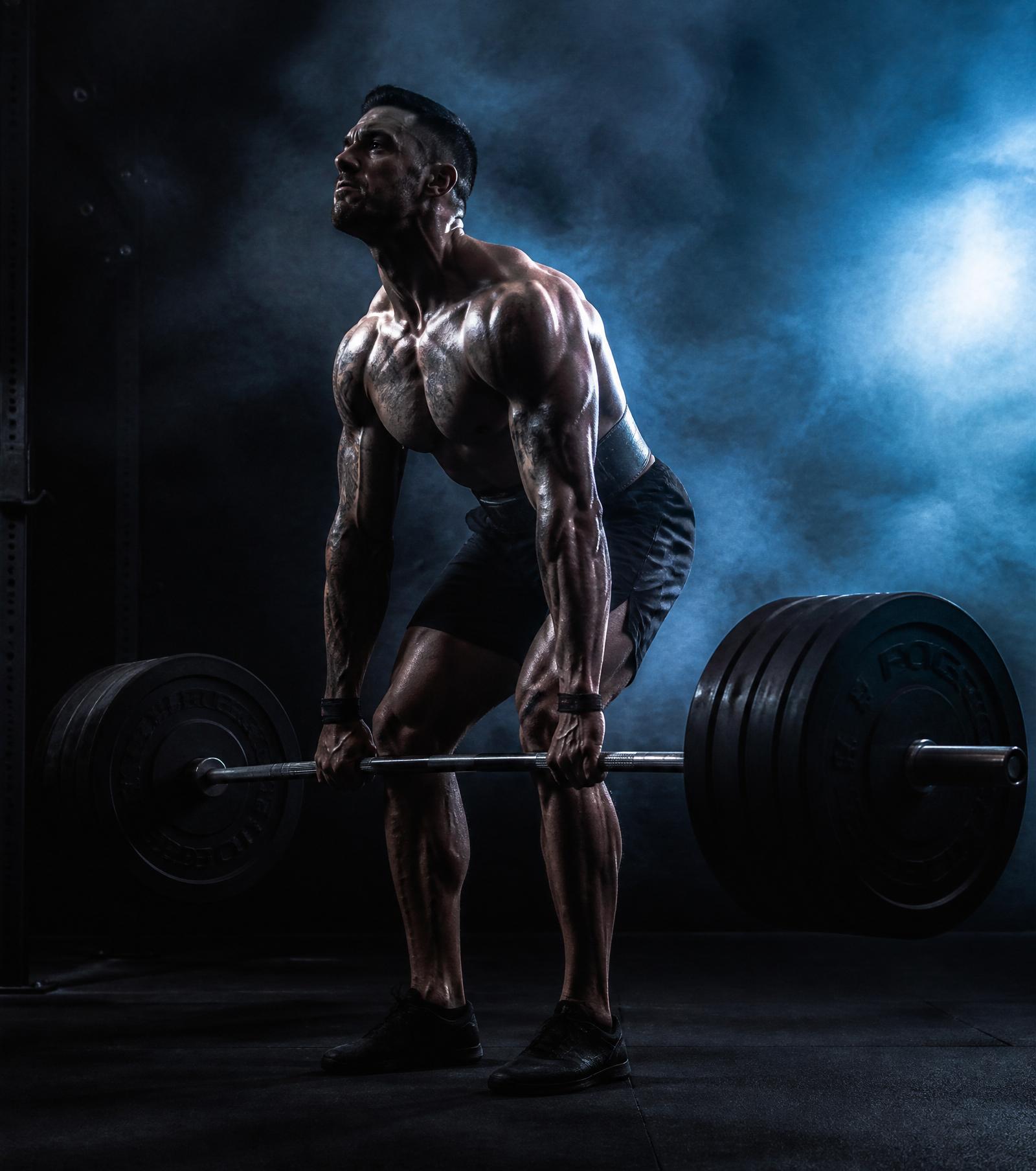 Athlete performing deadlift